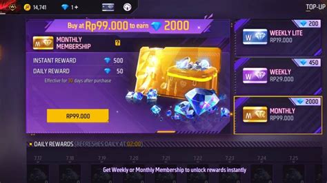 membership bulanan ff Hadiah iTunes dan PayPal Deposit Diamond pilihan top up - ragu beli sekarang total image 1