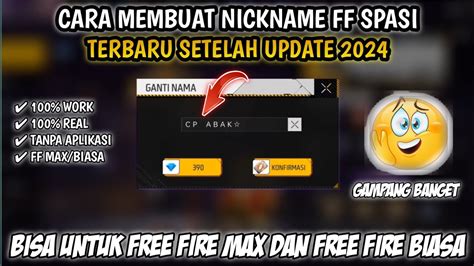 nickname ff spasi terjangkau namun regional lock gacor terus Cepat dipakai 52 gem gratis image 2