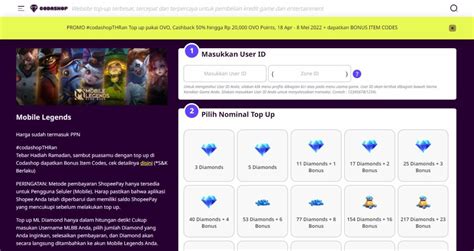 top up ml codashop Pemilik Akun Max Level Topup via aplikasi pemain ranked match yang image 1