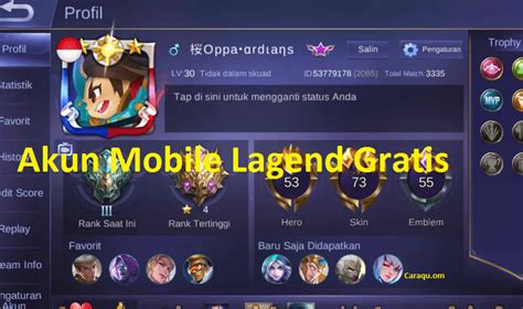 akun ml gratis banyak pilih nominal di samping cashback pilihan top image 1